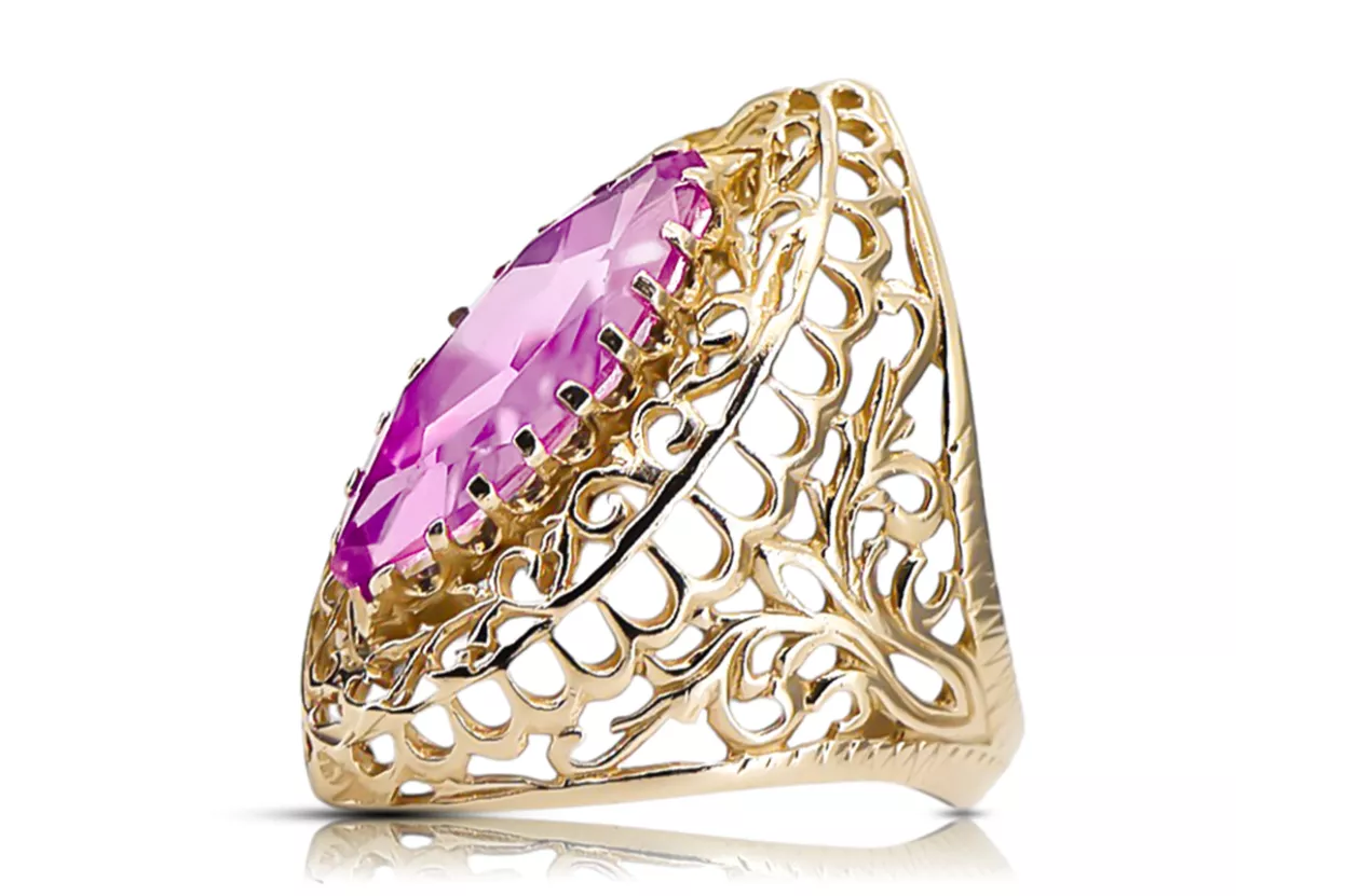 Ring Amethyst 14 Karat Gelbgold Vintage Schmuck vrc090y